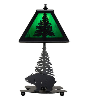 Meyda Tiffany - 28313 - One Light Table Lamp - Lone Grizzly Bear - Wrought Iron