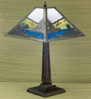 Meyda Tiffany - 26759 - One Light Table Lamp - Bear Creek - Na/Jp/Eb Craftsman Brown