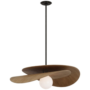 Visual Comfort Signature - WS 5050BZ/NO-WG - LED Pendant - Mahalo - Bronze and Natural Oak