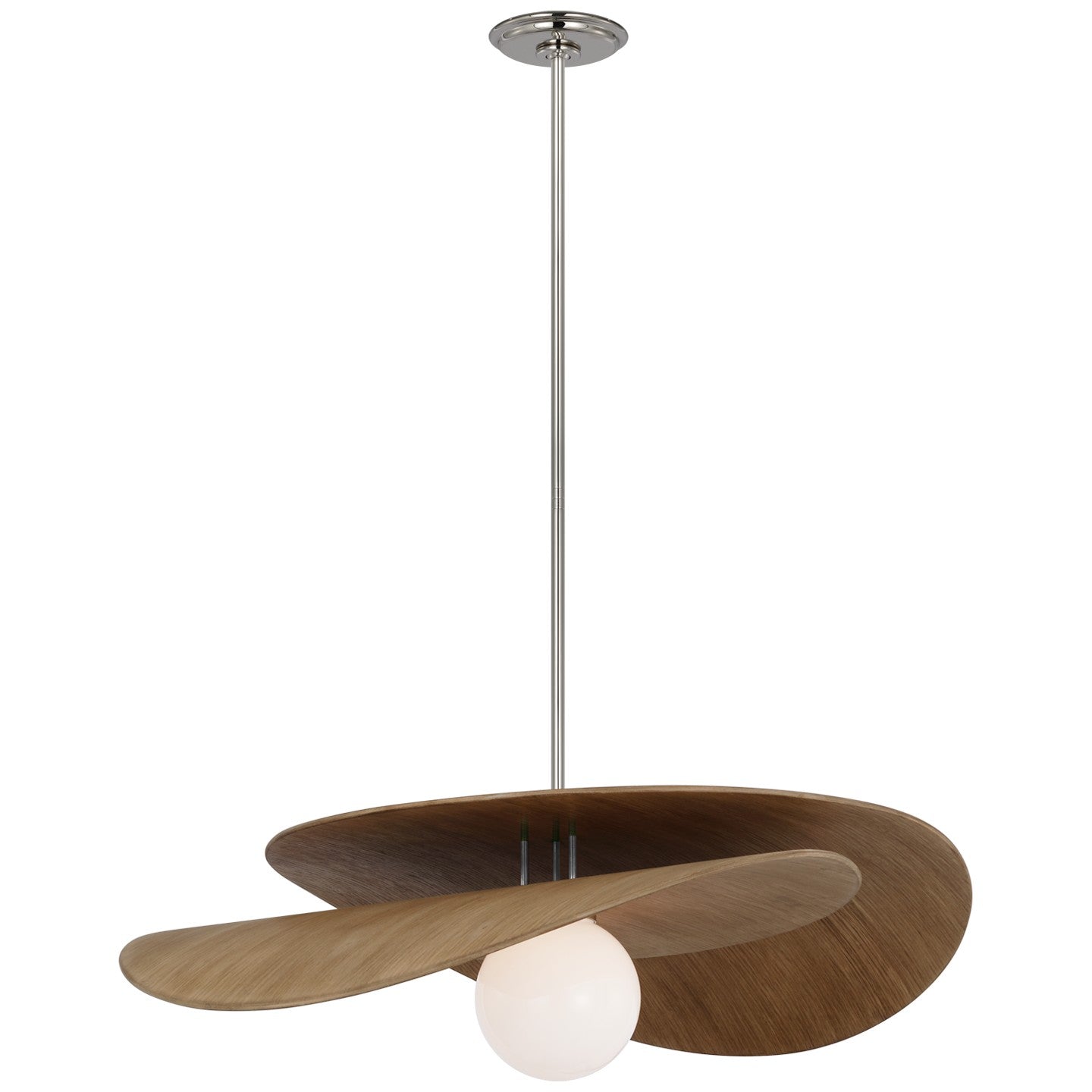 Visual Comfort Signature - WS 5050PN/NO-WG - LED Pendant - Mahalo - Polished Nickel and Natural Oak