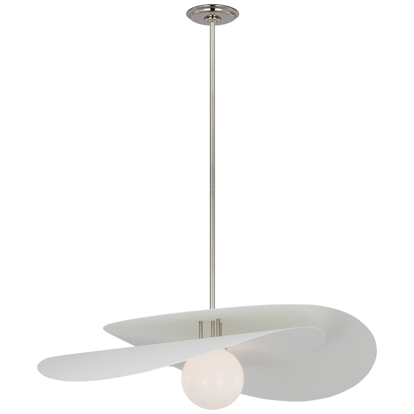 Visual Comfort Signature - WS 5050PN/WHT-WG - LED Pendant - Mahalo - Polished Nickel and Matte White