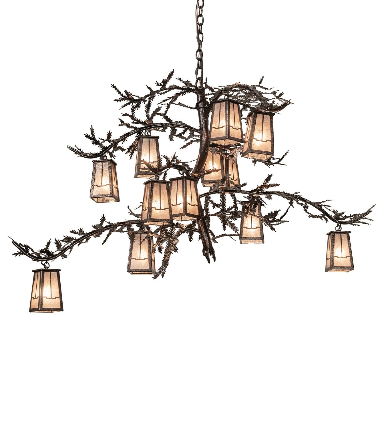 Meyda Tiffany - 266421 - 12 Light Chandelier - Pine Branch - Copper Vein