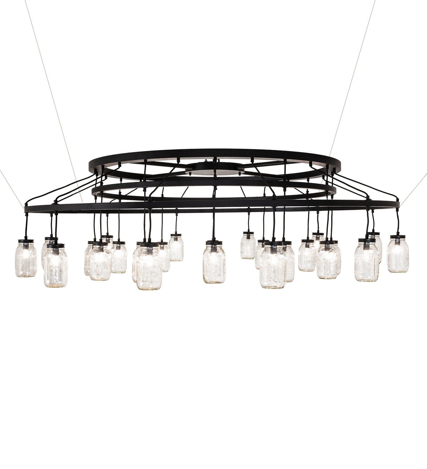 Meyda Tiffany - 266583 - 24 Light Chandelier - Mason Jar - Textured Black