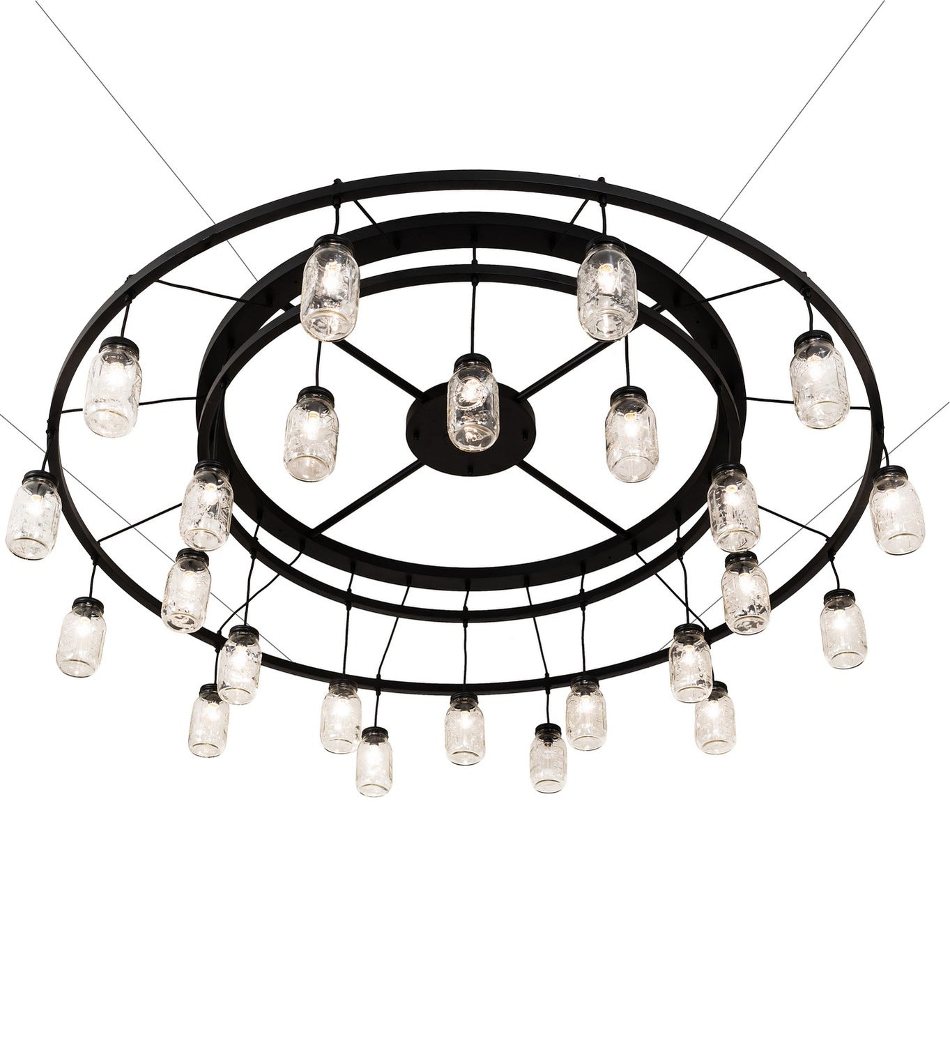 Meyda Tiffany - 266583 - 24 Light Chandelier - Mason Jar - Textured Black