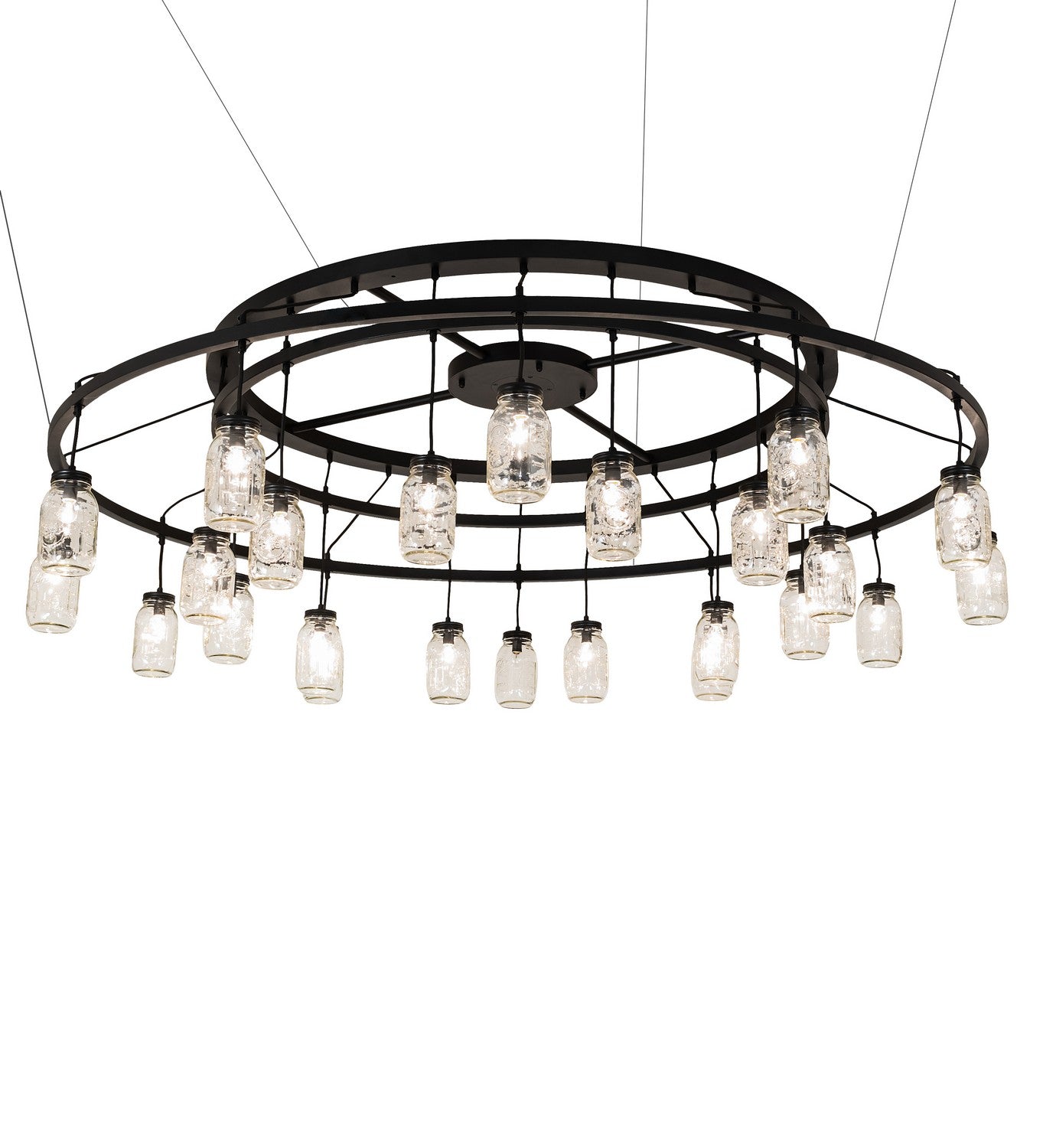 Meyda Tiffany - 266583 - 24 Light Chandelier - Mason Jar - Textured Black