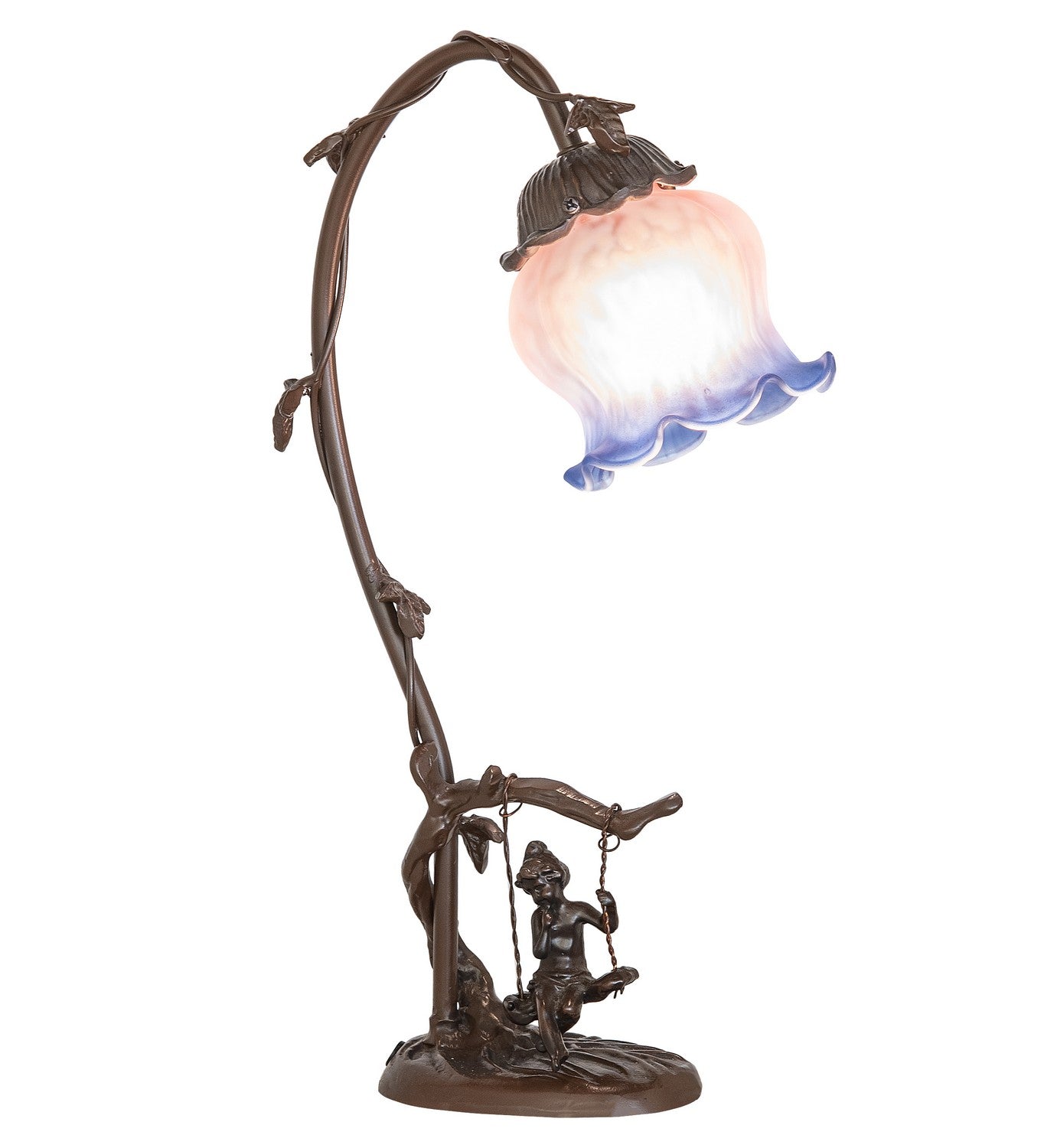 Meyda Tiffany - 269729 - One Light Mini Lamp - Melon Flower - Bronze,Antique Brass