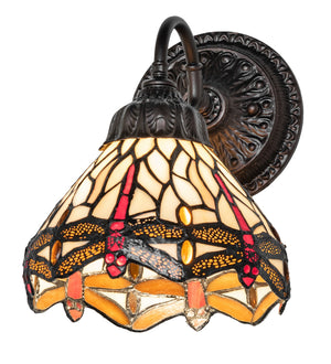 Meyda Tiffany - 270814 - One Light Wall Sconce - Tiffany Hanginghead Dragonfly - Mahogany Bronze