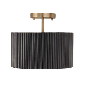 Capital Lighting - 250711KR - One Light Semi Flush Mount - Donovan - Black Stain and Matte Brass
