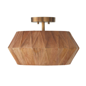 Capital Lighting - 251011LW - One Light Semi Flush Mount - Nadeau - Light Wood and Patinaed Brass