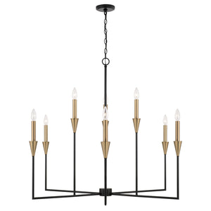 Capital Lighting - 451991AB - Nine Light Chandelier - Avant - Aged Brass and Black