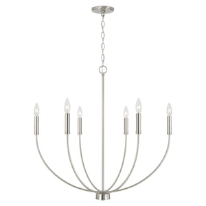 Capital Lighting - 452161BN - Six Light Chandelier - Ansley - Brushed Nickel