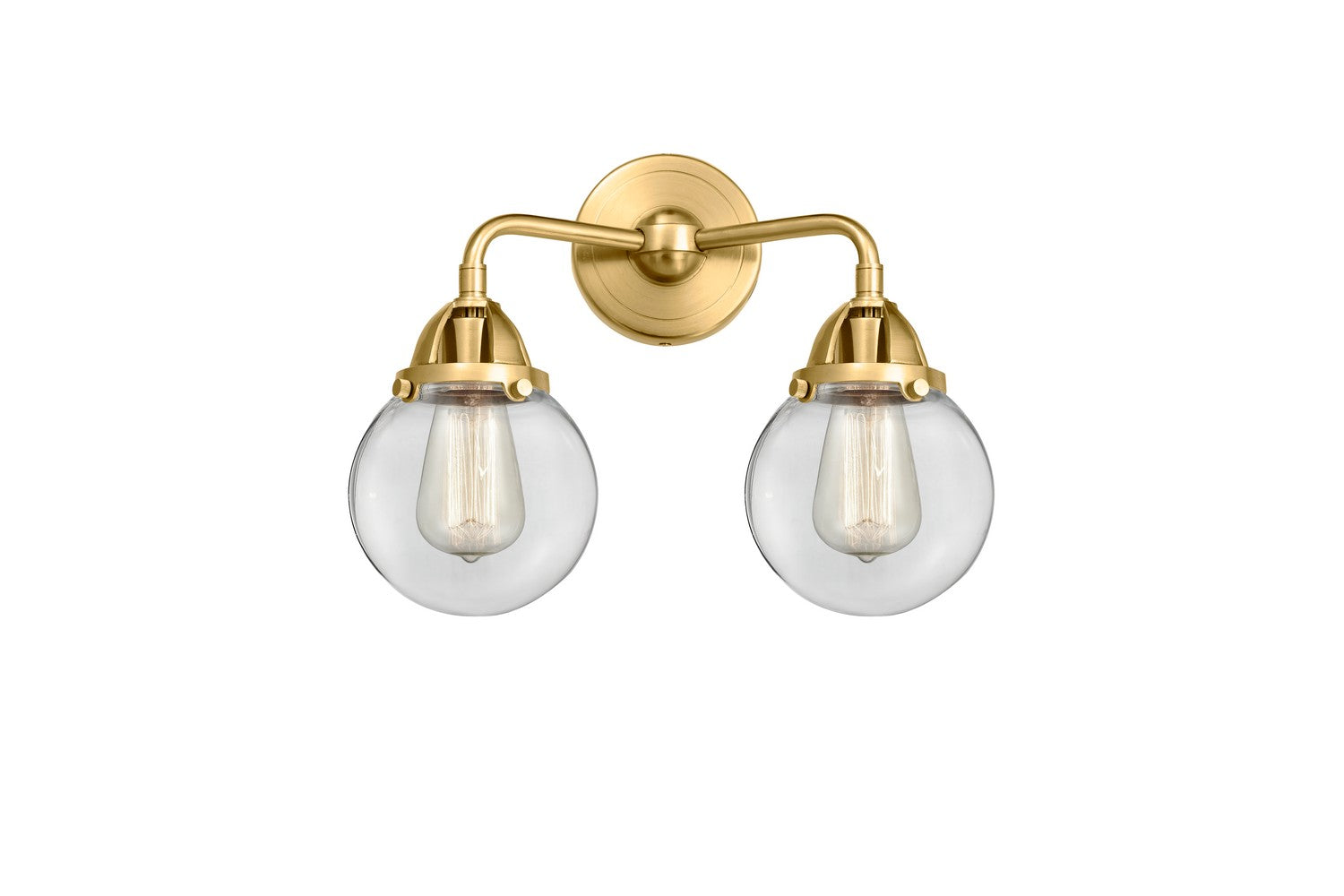 Innovations - 288-2W-SG-G202-6 - Two Light Bath Vanity - Nouveau 2 - Satin Gold