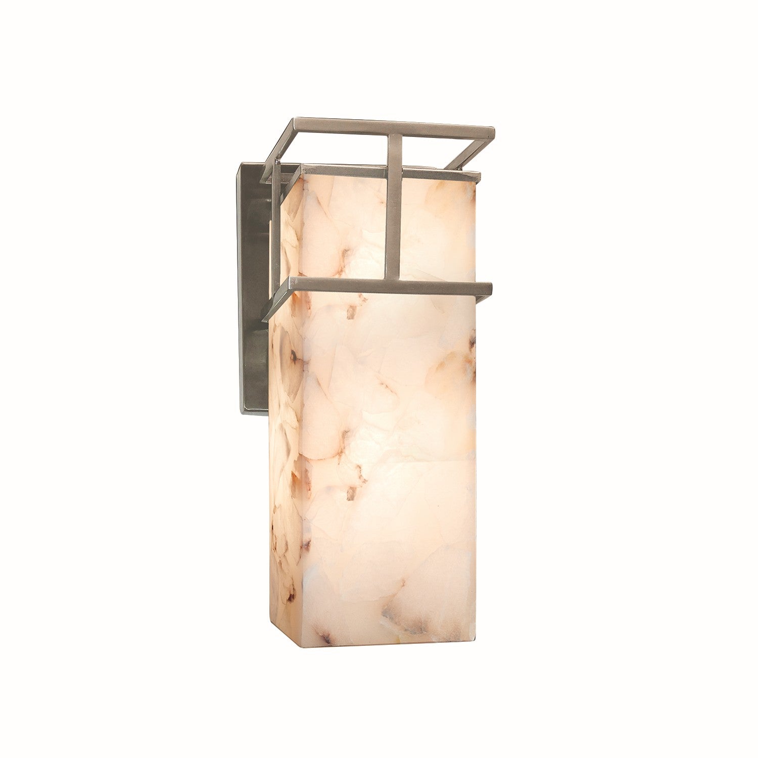 Justice Designs - ALR-8643W-NCKL - One Light Outdoor Wall Sconce - Alabaster Rocks - Brushed Nickel