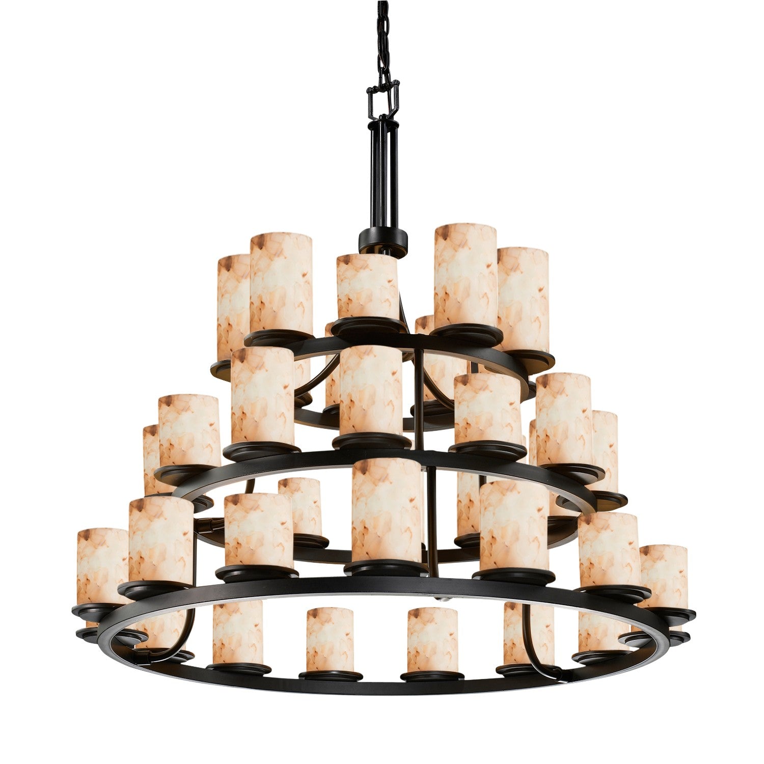 Justice Designs - ALR-8712-10-DBRZ - 36 Light Chandelier - Alabaster Rocks - Dark Bronze