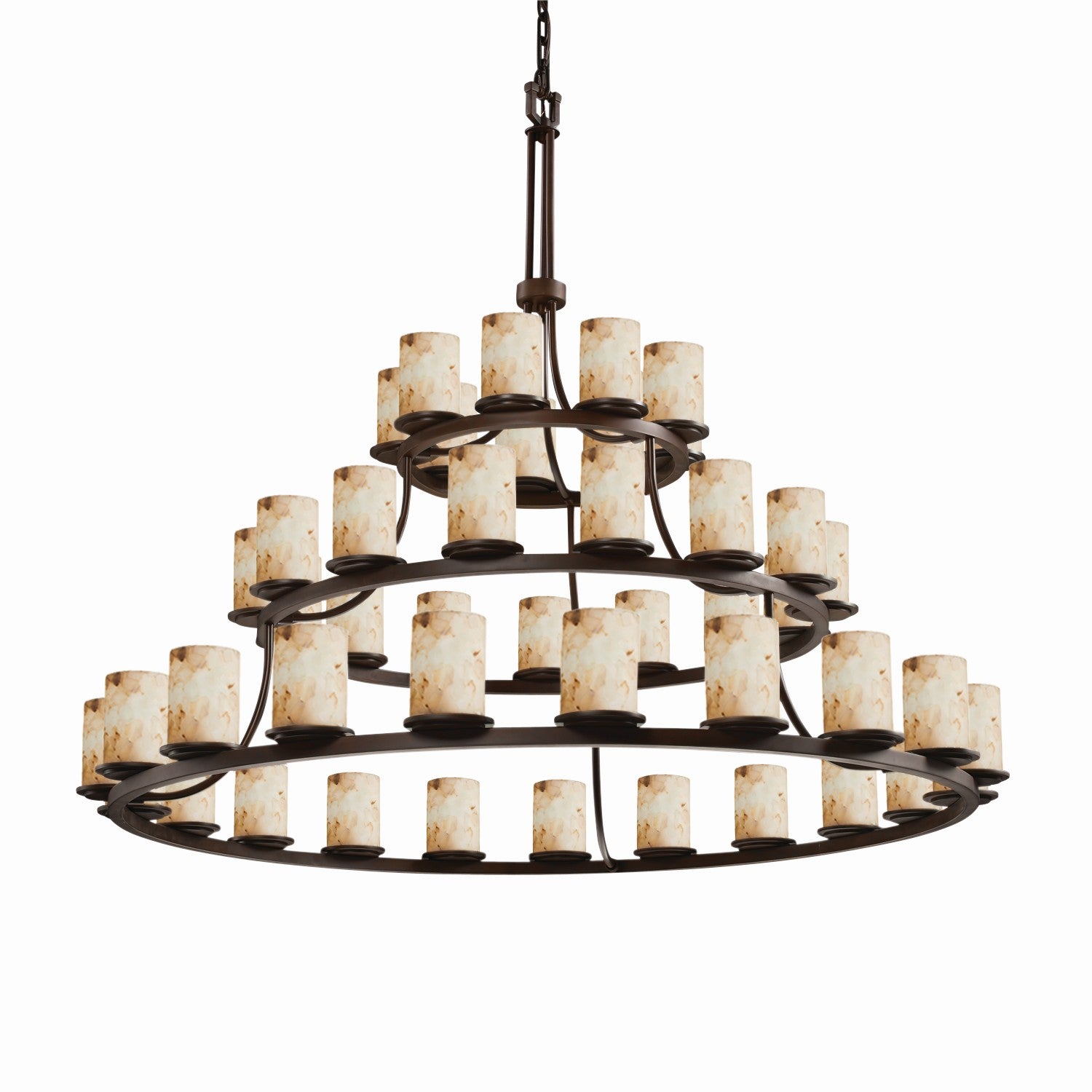 Justice Designs - ALR-8714-10-DBRZ - 45 Light Chandelier - Alabaster Rocks - Dark Bronze