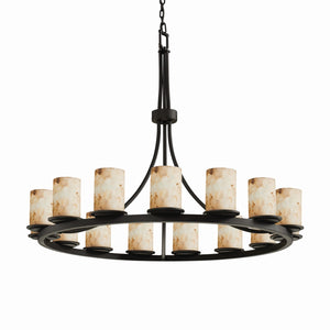 Justice Designs - ALR-8716-10-MBLK - 21 Light Chandelier - Alabaster Rocks - Matte Black