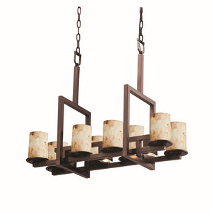 Justice Designs - ALR-8718-10-DBRZ - 11 Light Chandelier - Alabaster Rocks - Dark Bronze