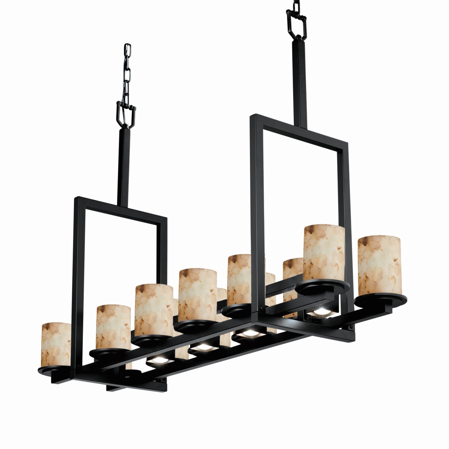 Justice Designs - ALR-8719-10-MBLK - 17 Light Chandelier - Alabaster Rocks - Matte Black