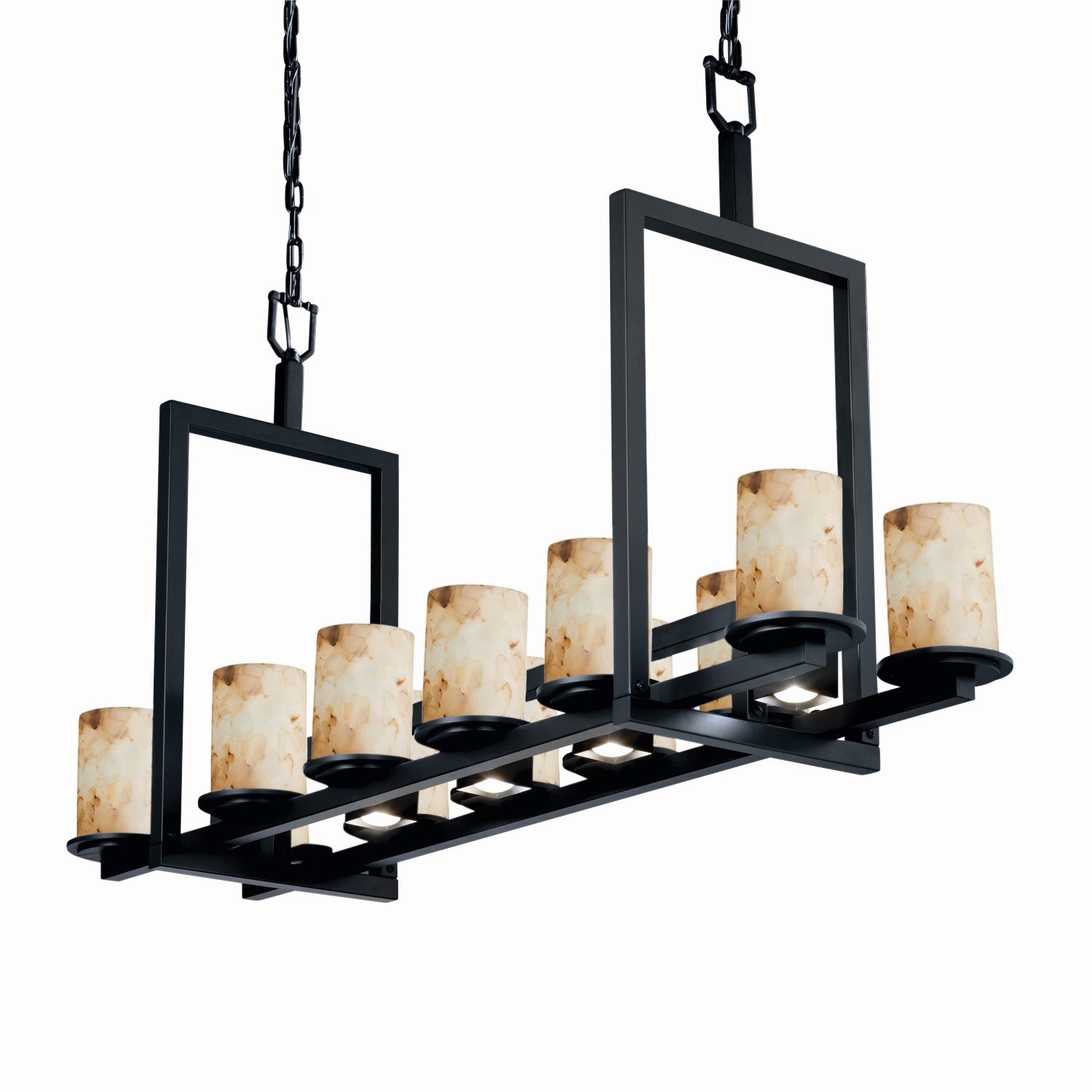 Justice Designs - ALR-8720-10-MBLK - 17 Light Chandelier - Alabaster Rocks - Matte Black