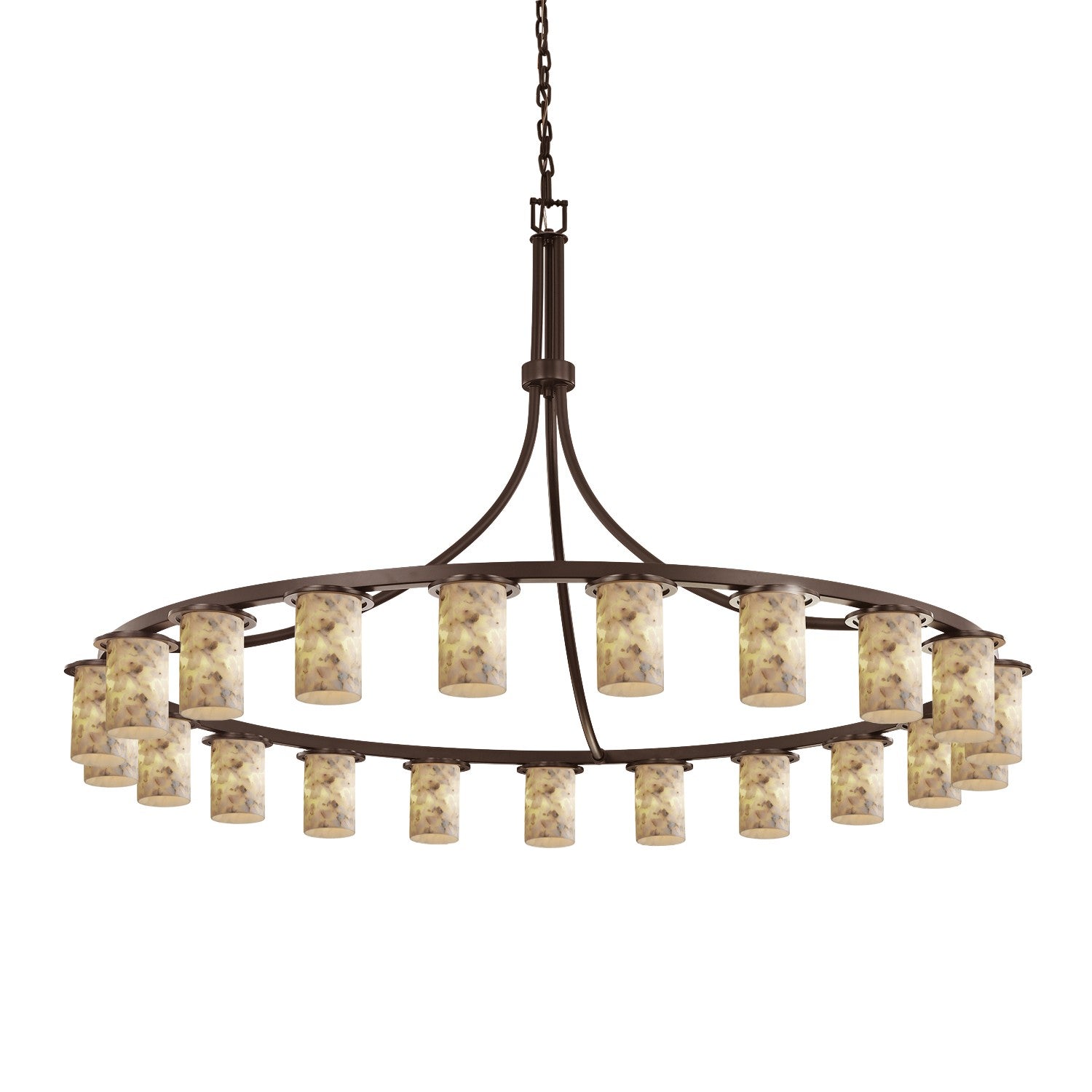 Justice Designs - ALR-8736-10-DBRZ - 21 Light Chandelier - Alabaster Rocks - Dark Bronze