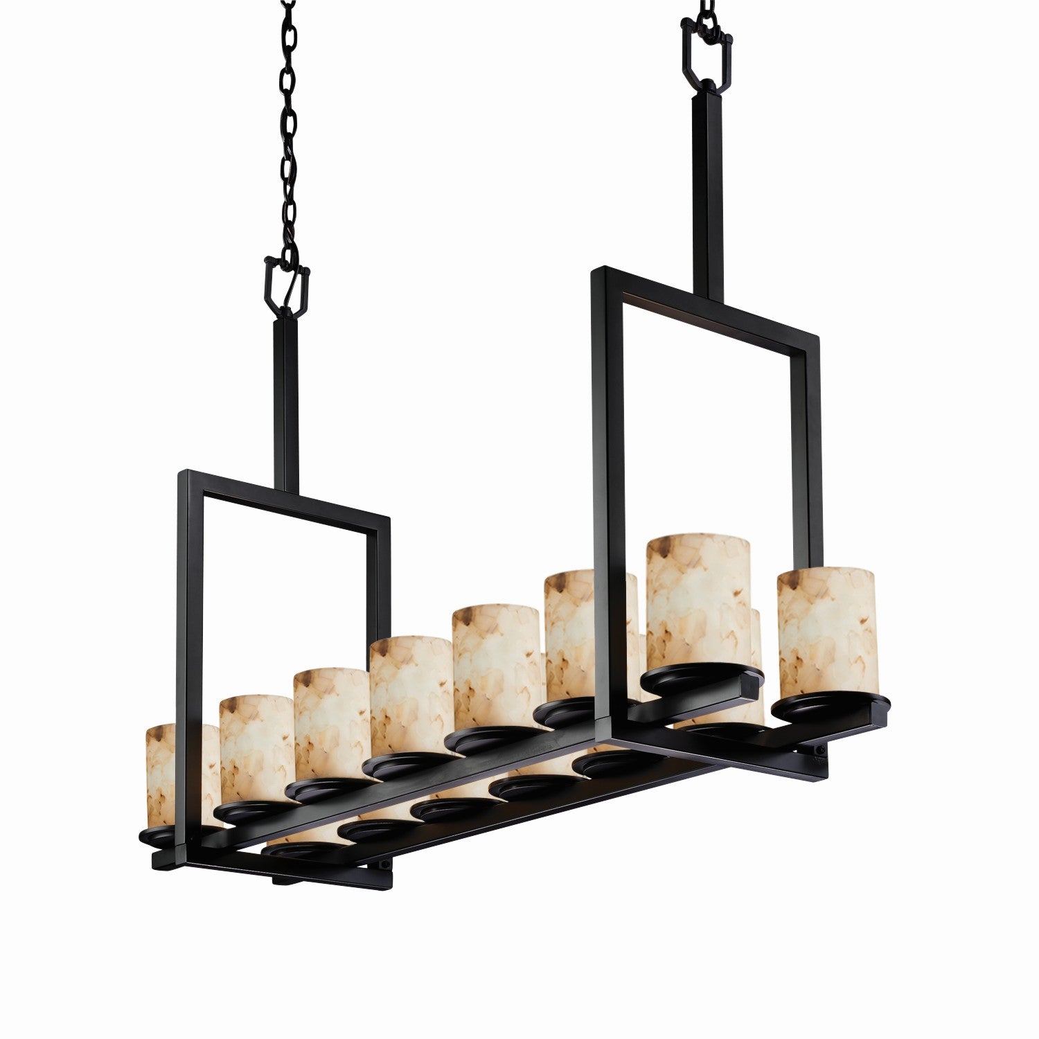 Justice Designs - ALR-8764-10-MBLK - 14 Light Chandelier - Alabaster Rocks - Matte Black