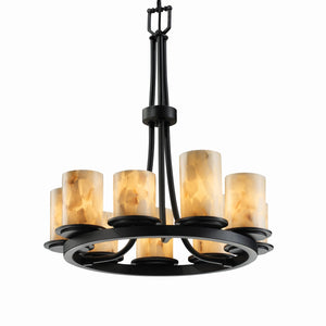 Justice Designs - ALR-8766-10-MBLK-LED9-6300 - LED Chandelier - Alabaster Rocks - Matte Black