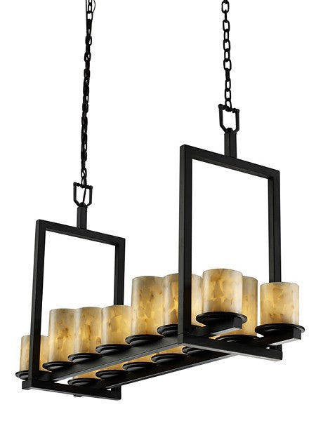 Justice Designs - ALR-8769-10-MBLK-LED14-9800 - LED Chandelier - Alabaster Rocks - Matte Black