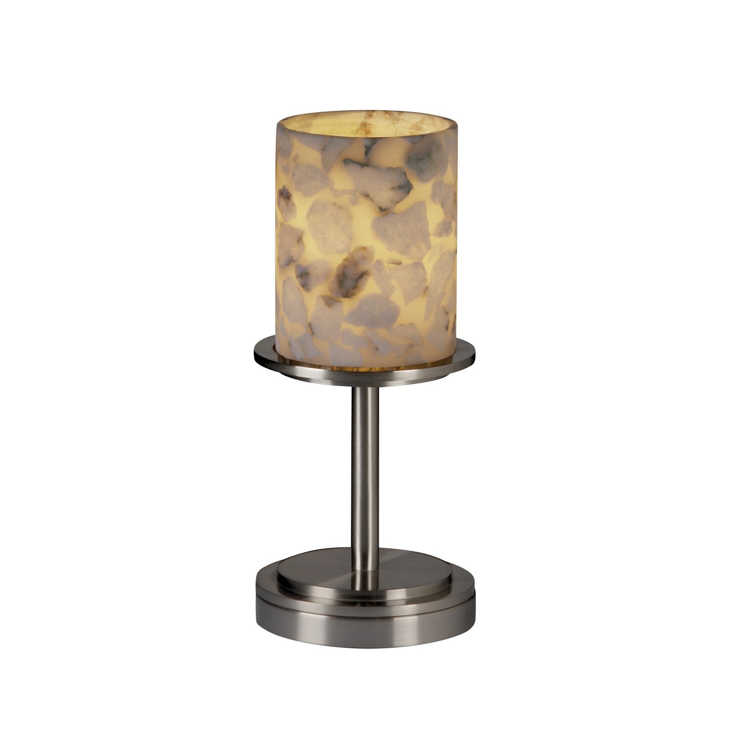 Justice Designs - ALR-8798-10-NCKL-LED1-700 - LED Table Lamp - Alabaster Rocks - Brushed Nickel