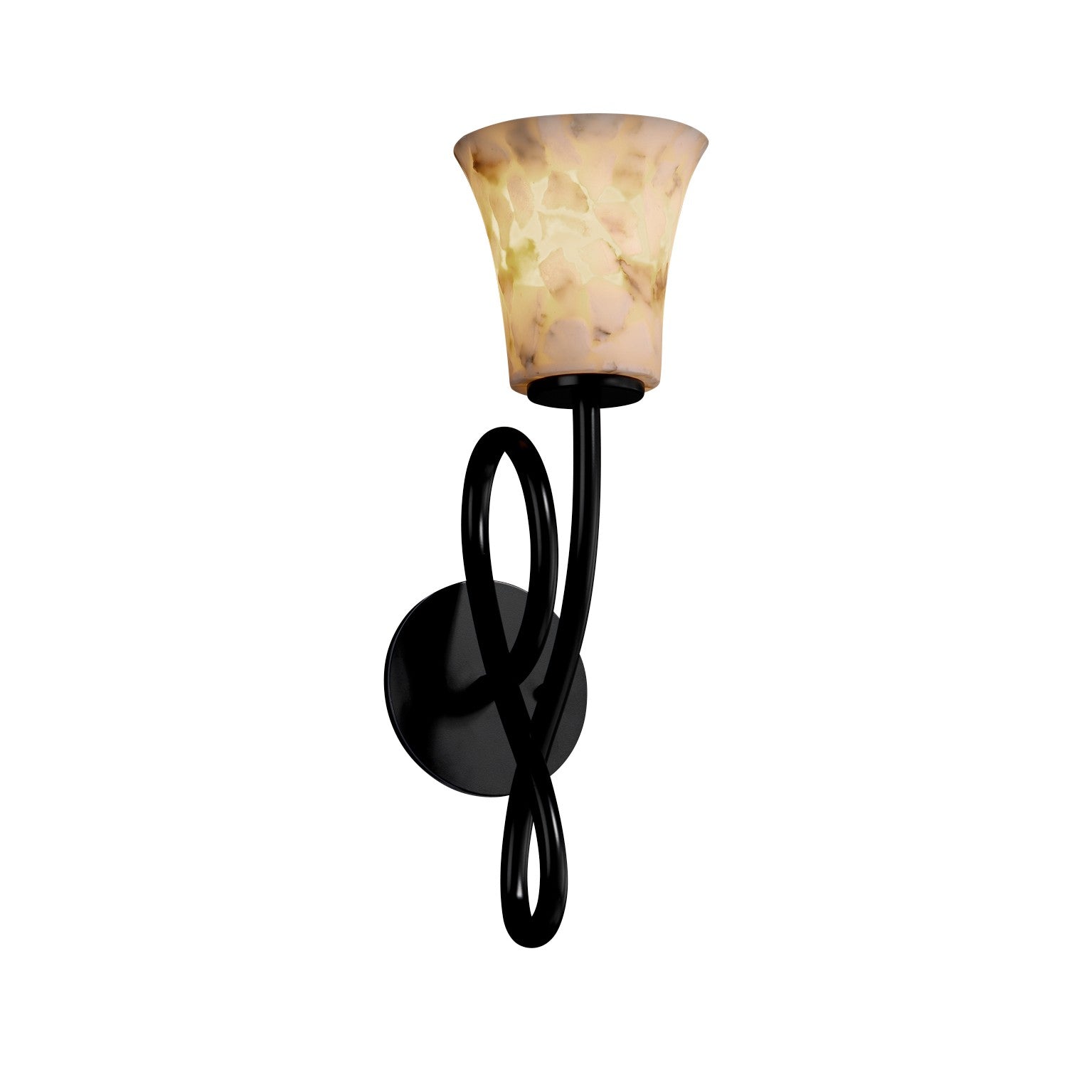 Justice Designs - ALR-8911-20-MBLK-LED1-700 - LED Wall Sconce - Alabaster Rocks - Matte Black