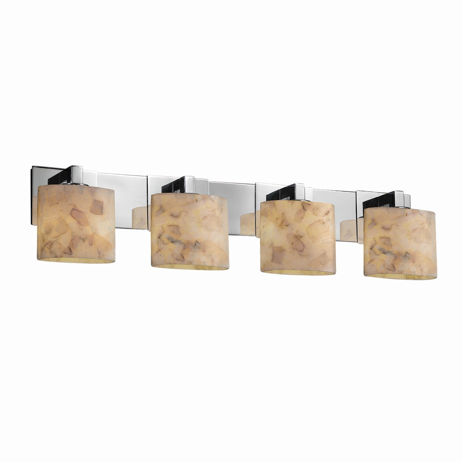 Justice Designs - ALR-8924-30-CROM - Four Light Bath Bar - Alabaster Rocks - Polished Chrome