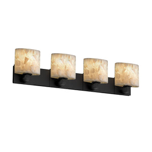 Justice Designs - ALR-8924-30-MBLK - Four Light Bath Bar - Alabaster Rocks - Matte Black