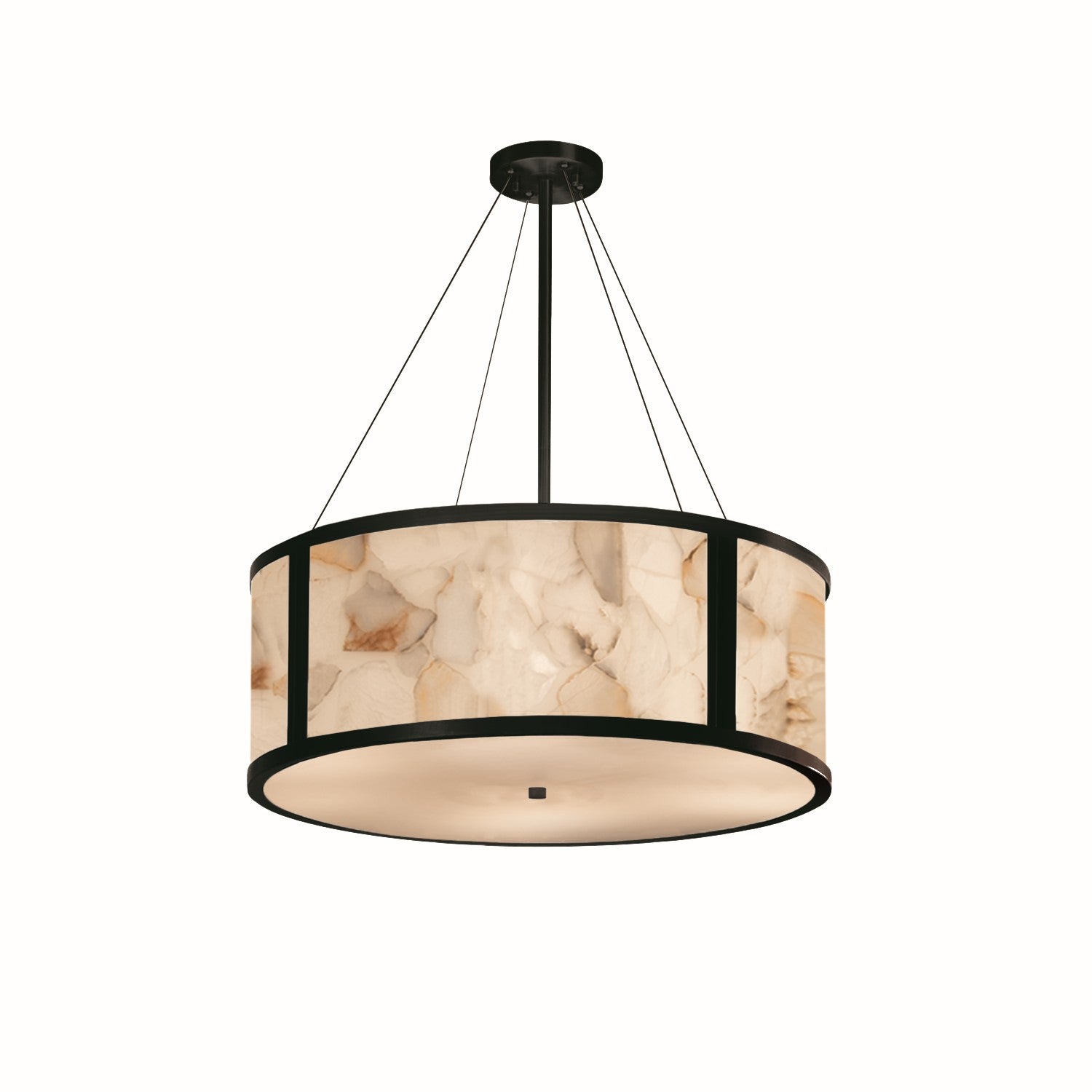 Justice Designs - ALR-9544-MBLK - Eight Light Pendant - Alabaster Rocks - Matte Black