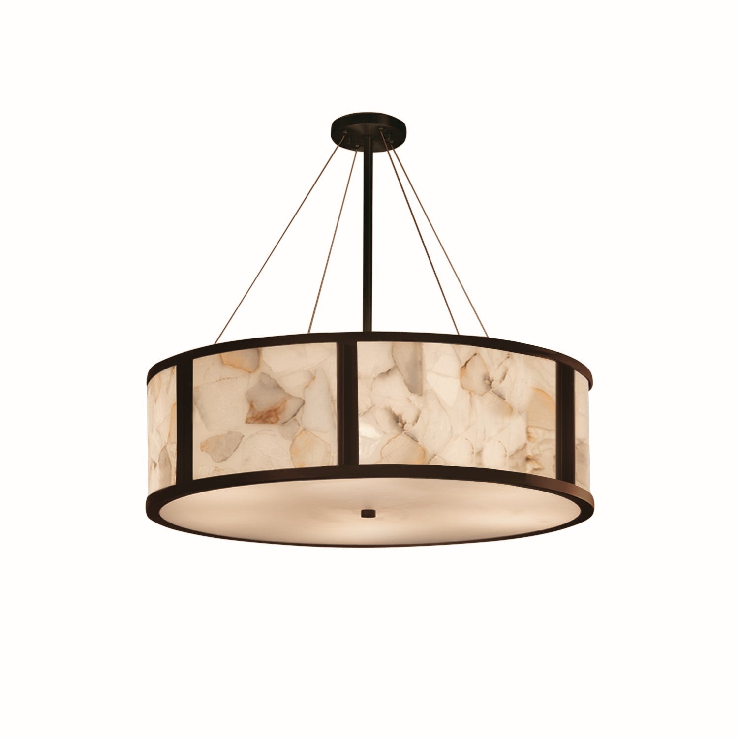 Justice Designs - ALR-9547-DBRZ - Eight Light Pendant - Alabaster Rocks - Dark Bronze