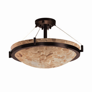 Justice Designs - ALR-9684-35-DBRZ-LED6-6000 - LED Semi-Flush Mount - Alabaster Rocks - Dark Bronze