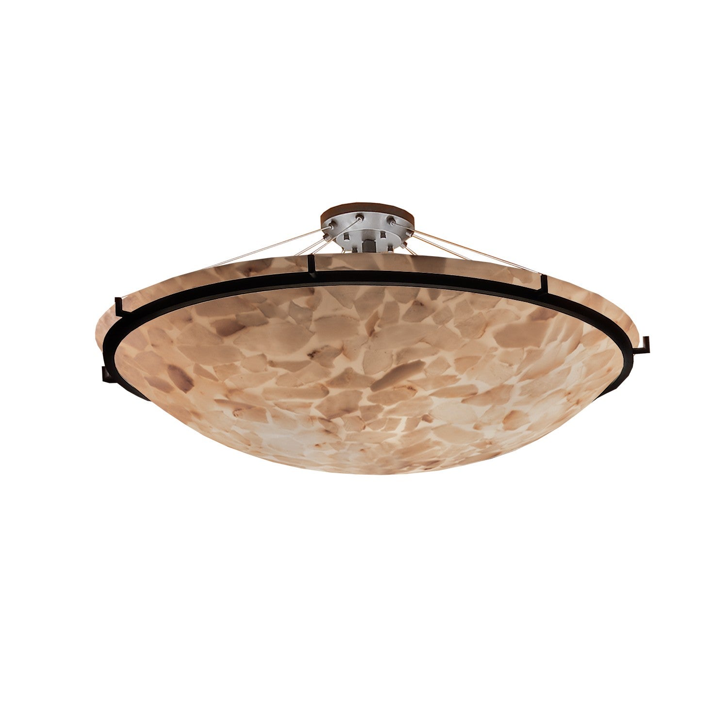 Justice Designs - ALR-9687-35-DBRZ-LED6-6000 - LED Semi-Flush Mount - Alabaster Rocks - Dark Bronze