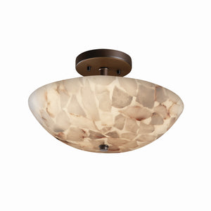 Justice Designs - ALR-9690-35-DBRZ-LED2-2000 - LED Semi-Flush Mount - Alabaster Rocks - Dark Bronze