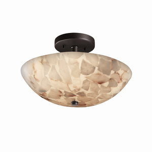 Justice Designs - ALR-9690-35-MBLK-LED2-2000 - LED Semi-Flush Mount - Alabaster Rocks - Matte Black