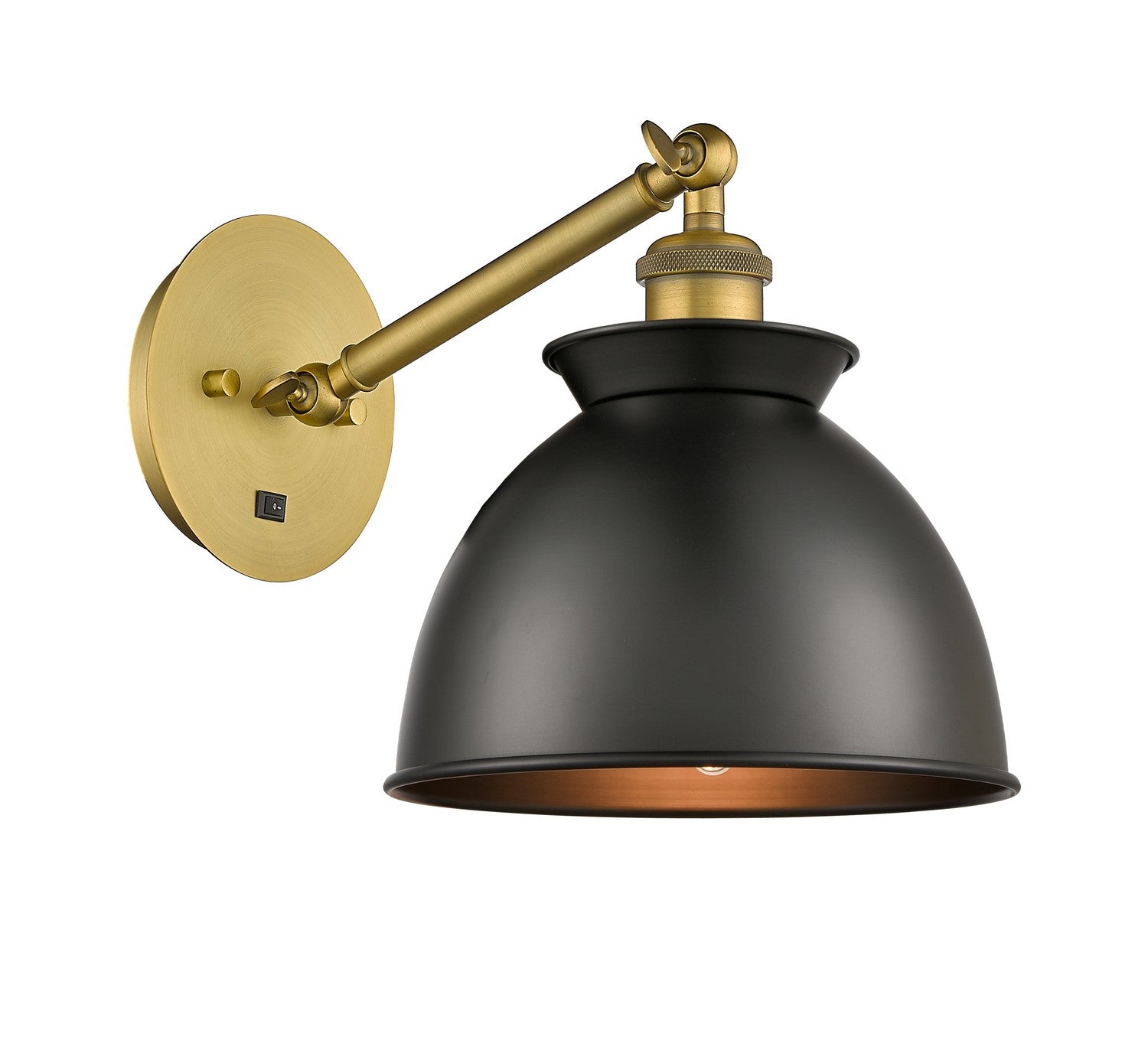 Innovations - 317-1W-BB-M14-BK - One Light Wall Sconce - Ballston - Brushed Brass