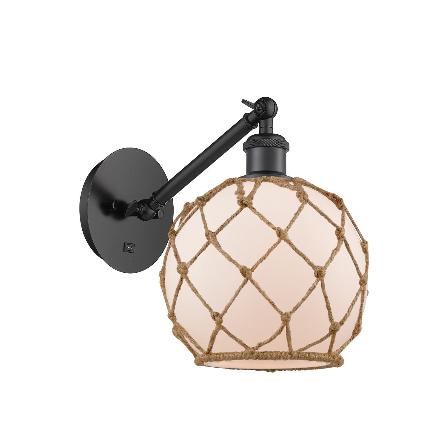 Innovations - 317-1W-BK-G121-8RB - One Light Wall Sconce - Ballston - Matte Black