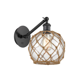 Innovations - 317-1W-BK-G122-8RB - One Light Wall Sconce - Ballston - Matte Black