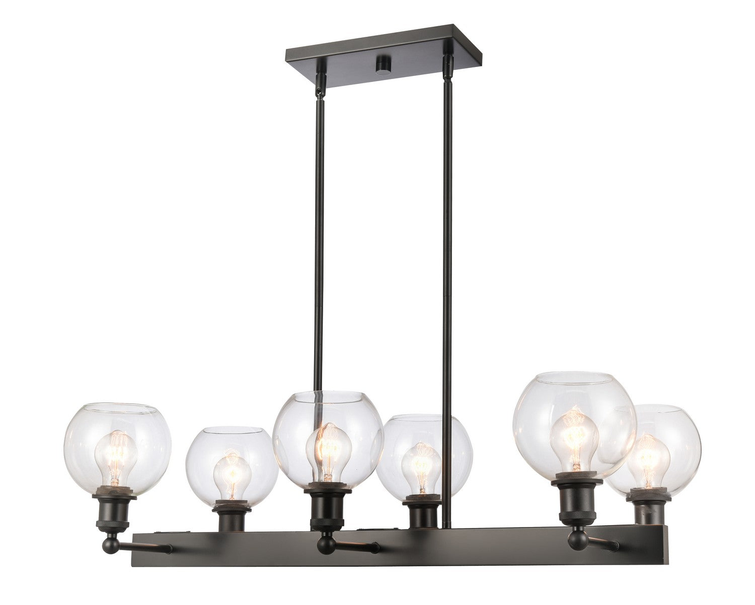 Innovations - 341-6CR-BK-G122-6 - Six Light Chandelier - Ballston - Matte Black