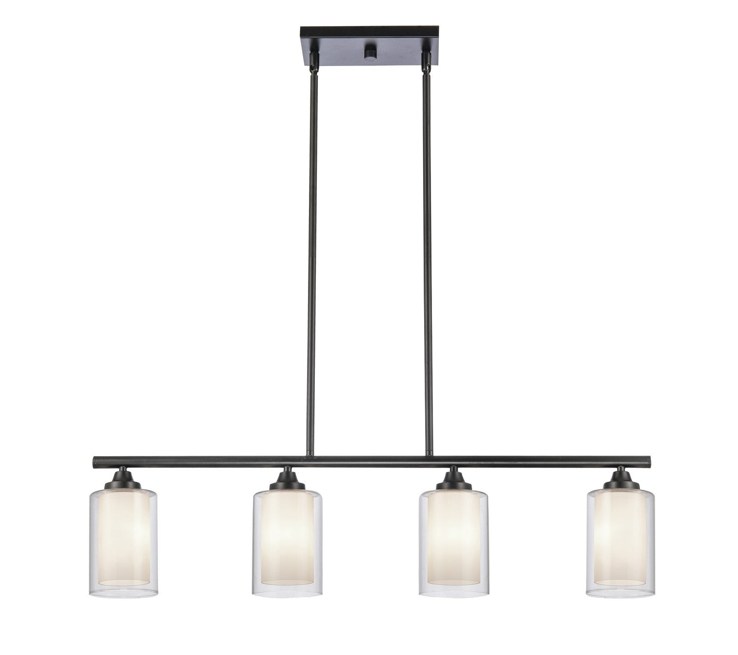 Innovations - 342-4I-BK-CLW - Four Light Island Pendant - Auralume - Matte Black