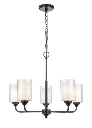 Innovations - 342-5CR-BK-CLW - Five Light Chandelier - Auralume - Matte Black