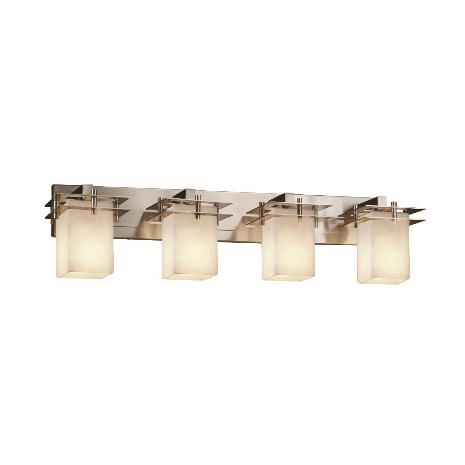 Justice Designs - CLD-8174-15-NCKL - Four Light Bath Bar - Clouds - Brushed Nickel