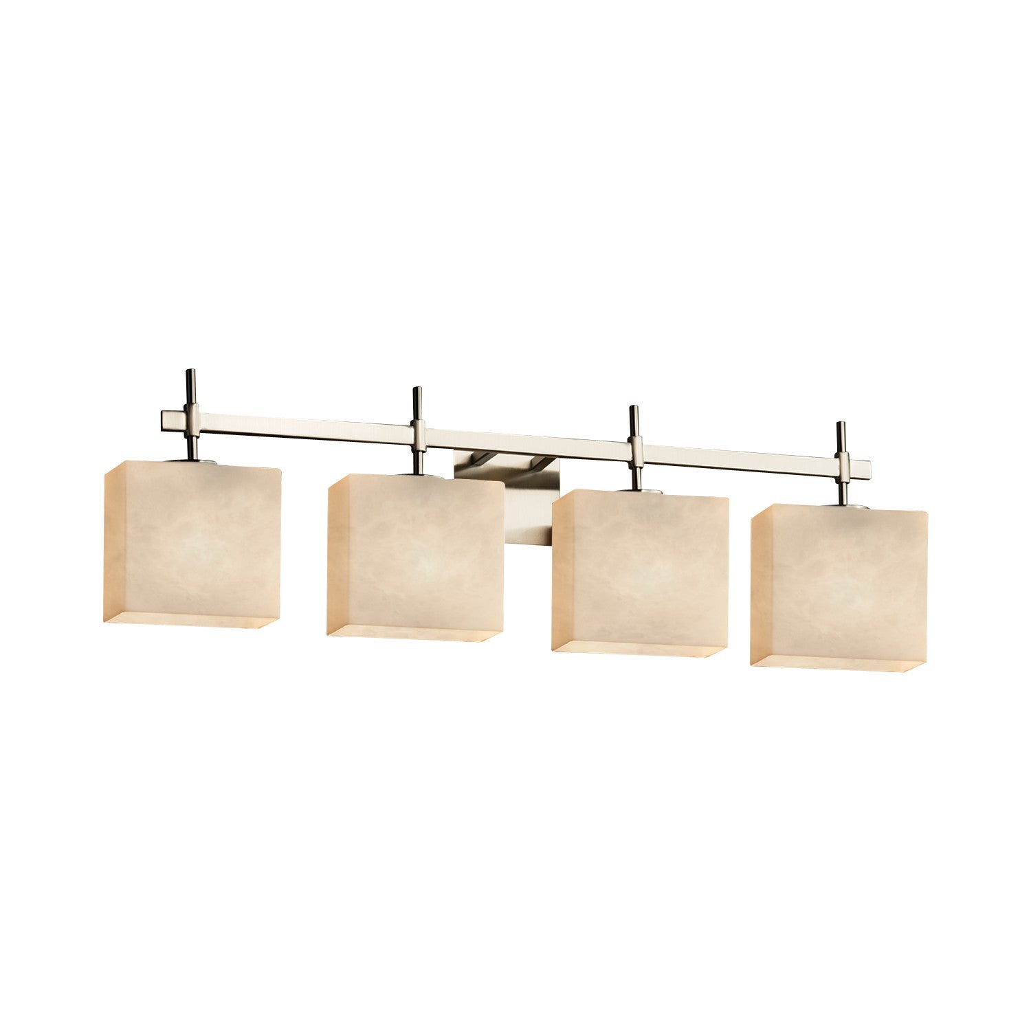 Justice Designs - CLD-8414-55-NCKL - Four Light Bath Bar - Clouds - Brushed Nickel