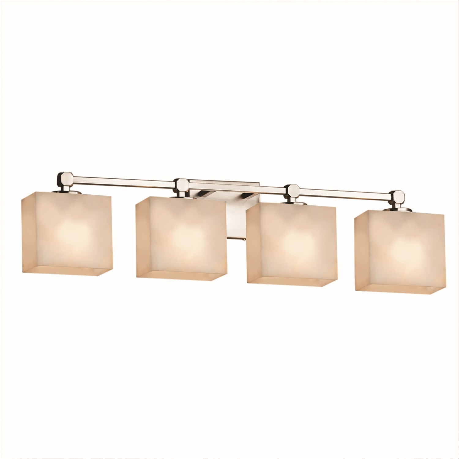 Justice Designs - CLD-8424-55-NCKL - Four Light Bath Bar - Clouds - Brushed Nickel