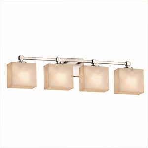 Justice Designs - CLD-8424-55-NCKL - Four Light Bath Bar - Clouds - Brushed Nickel