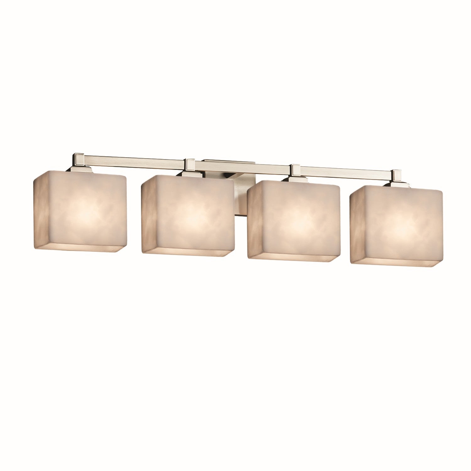 Justice Designs - CLD-8434-55-NCKL - Four Light Bath Bar - Clouds - Brushed Nickel