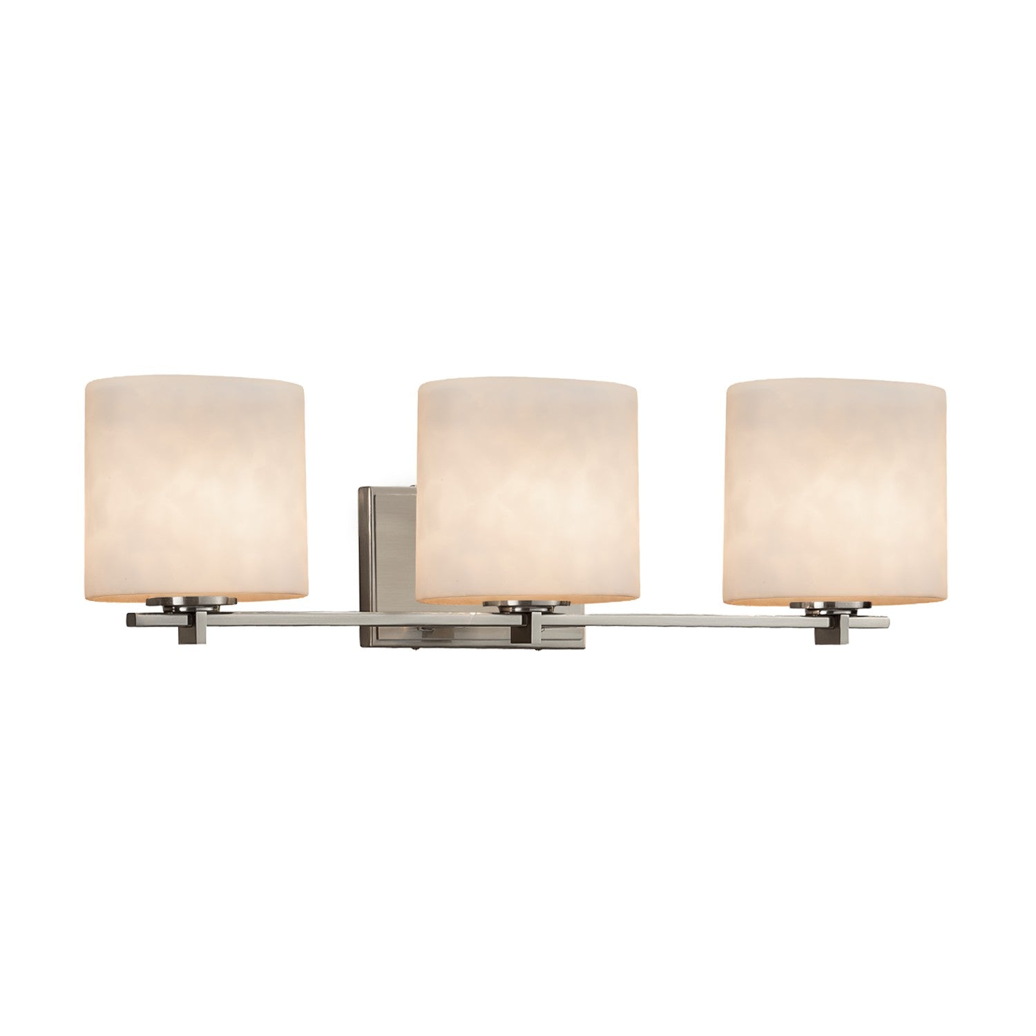 Justice Designs - CLD-8443-30-NCKL - Three Light Bath Bar - Clouds - Brushed Nickel