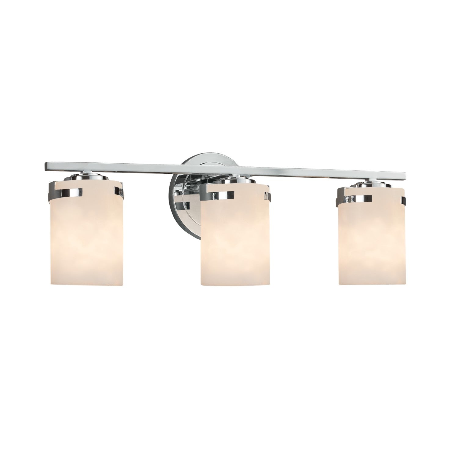 Justice Designs - CLD-8453-10-CROM - Three Light Bath Bar - Clouds - Polished Chrome